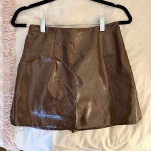 Abercrombie Brown Leather Miniskirt
